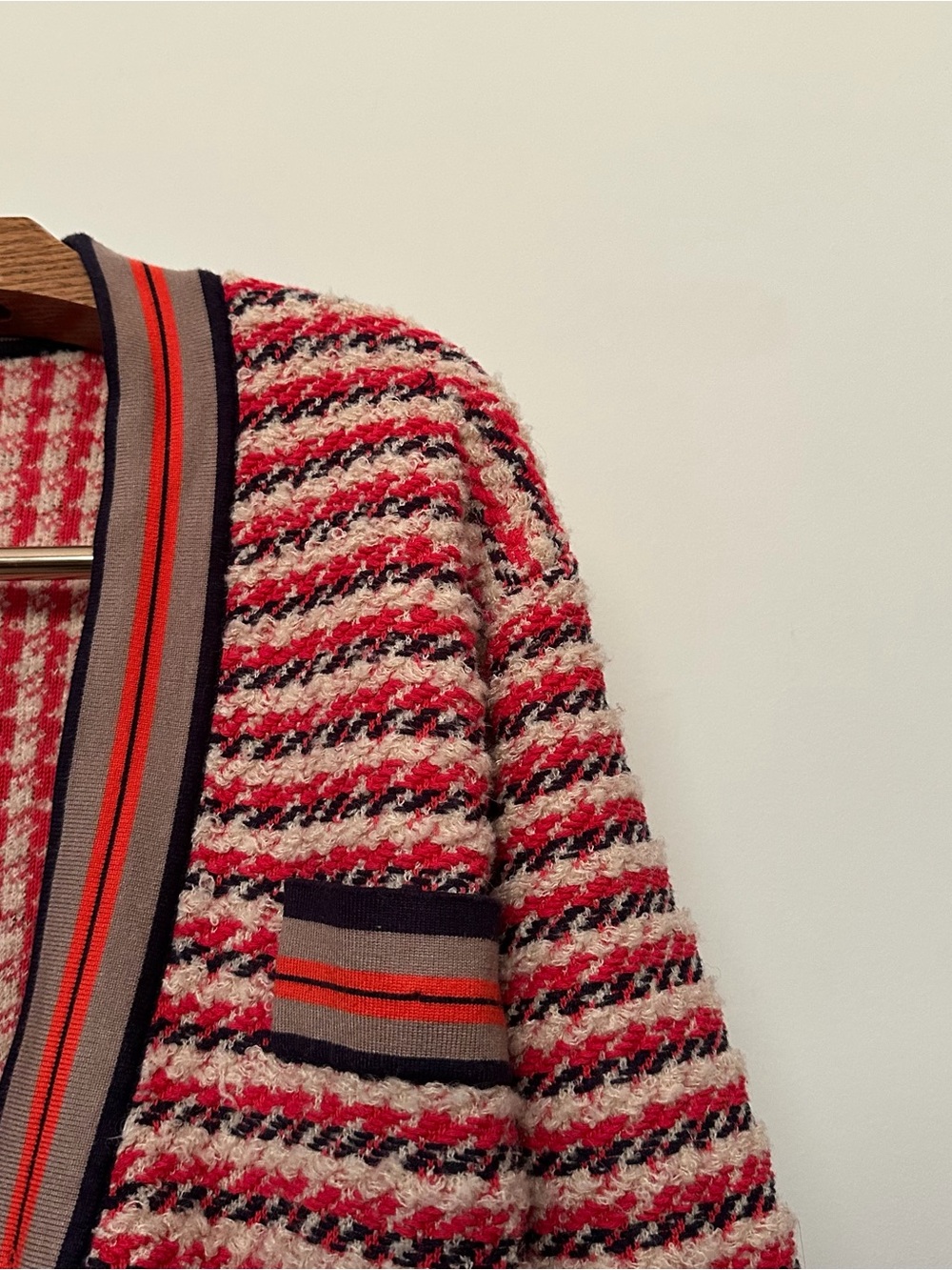 Textured Striped Knit Cardigan